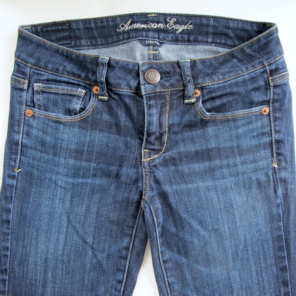 American Eagle Skinny Stretch Dark Blue Denim Jean - Picture 2 of 8